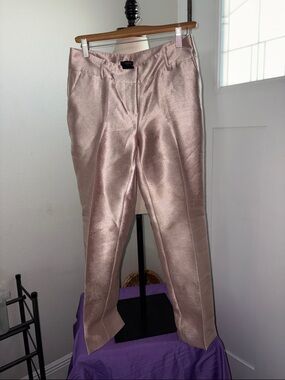 Ann Taylor Factory Metallic Blush Pink Dress Pants